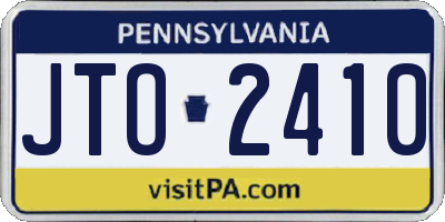 PA license plate JTO2410