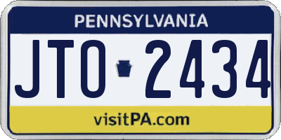 PA license plate JTO2434