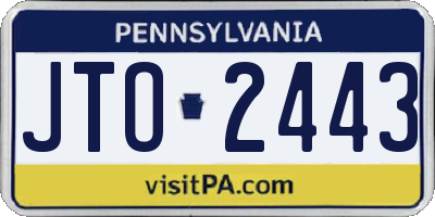 PA license plate JTO2443