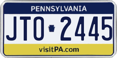 PA license plate JTO2445