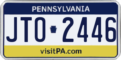 PA license plate JTO2446
