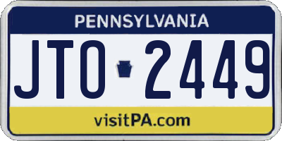 PA license plate JTO2449