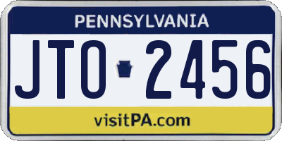 PA license plate JTO2456