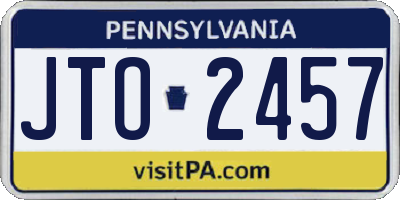 PA license plate JTO2457