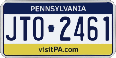 PA license plate JTO2461