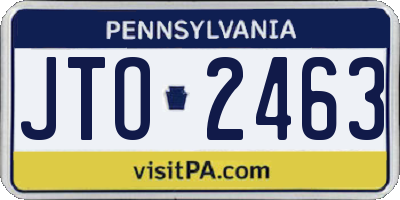 PA license plate JTO2463