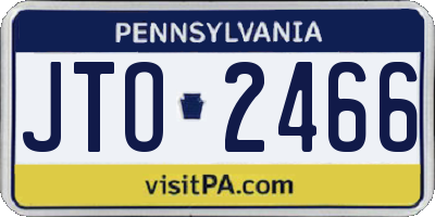 PA license plate JTO2466