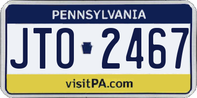 PA license plate JTO2467