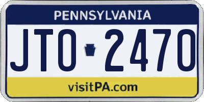 PA license plate JTO2470