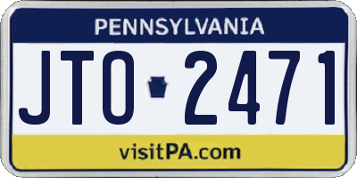 PA license plate JTO2471