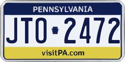 PA license plate JTO2472