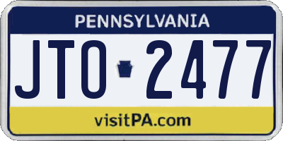 PA license plate JTO2477