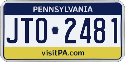 PA license plate JTO2481