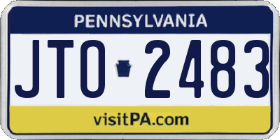 PA license plate JTO2483
