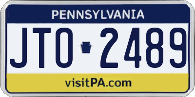 PA license plate JTO2489