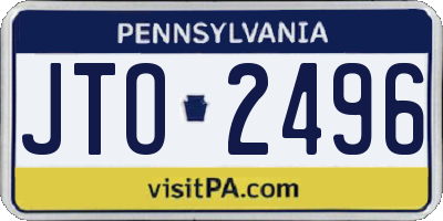PA license plate JTO2496