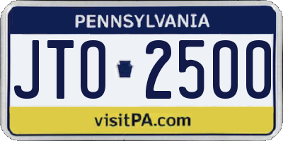 PA license plate JTO2500