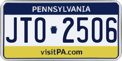 PA license plate JTO2506