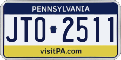 PA license plate JTO2511
