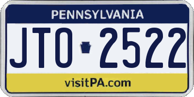 PA license plate JTO2522