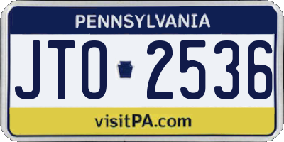 PA license plate JTO2536