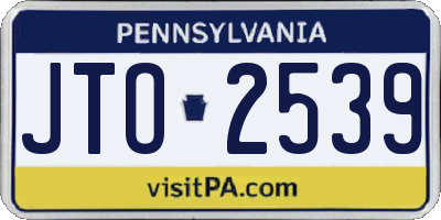 PA license plate JTO2539