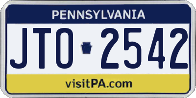PA license plate JTO2542