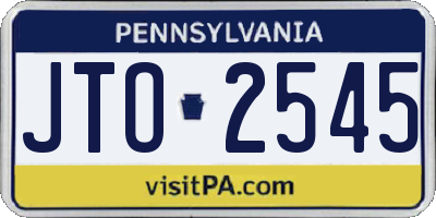 PA license plate JTO2545