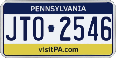 PA license plate JTO2546