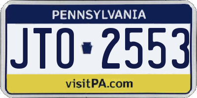 PA license plate JTO2553