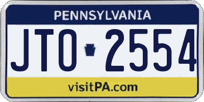 PA license plate JTO2554
