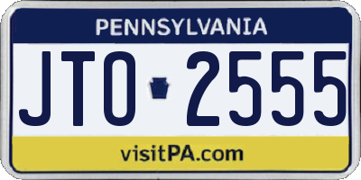 PA license plate JTO2555