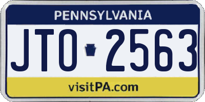PA license plate JTO2563