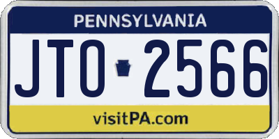 PA license plate JTO2566