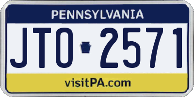 PA license plate JTO2571