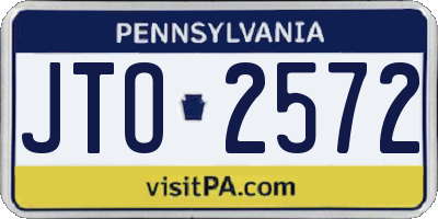 PA license plate JTO2572