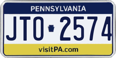 PA license plate JTO2574
