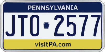 PA license plate JTO2577