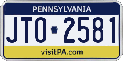PA license plate JTO2581
