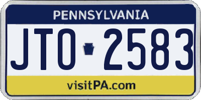PA license plate JTO2583