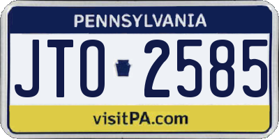 PA license plate JTO2585