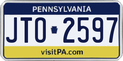 PA license plate JTO2597