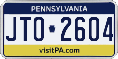 PA license plate JTO2604
