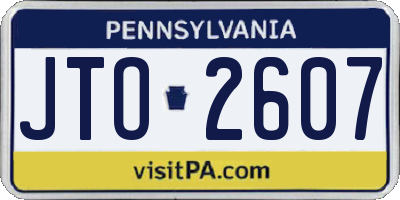 PA license plate JTO2607