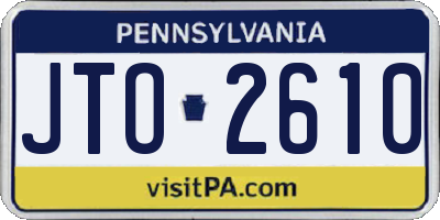 PA license plate JTO2610