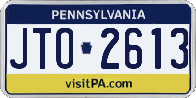 PA license plate JTO2613
