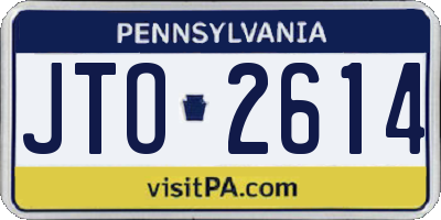 PA license plate JTO2614