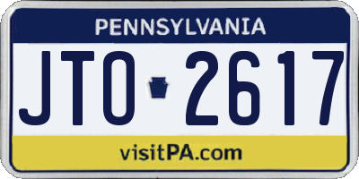PA license plate JTO2617