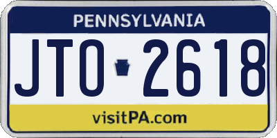 PA license plate JTO2618