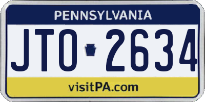 PA license plate JTO2634